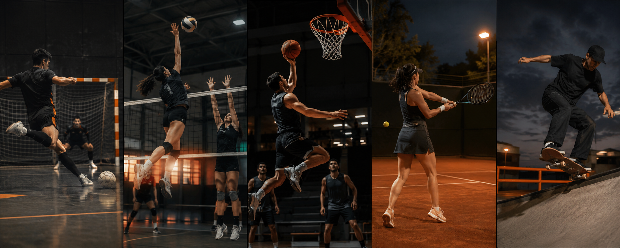 Futsal, volleyball, basketball, tennis and skateboarding captured with XReplay